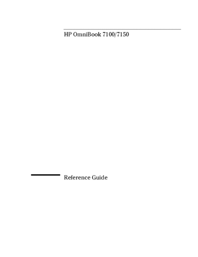 HP OmniBook 7150 OmniBook 7150 service manual